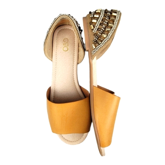 CATO Beads & Gems embellished Slide On Flat Sandals - Picture 3 of 8